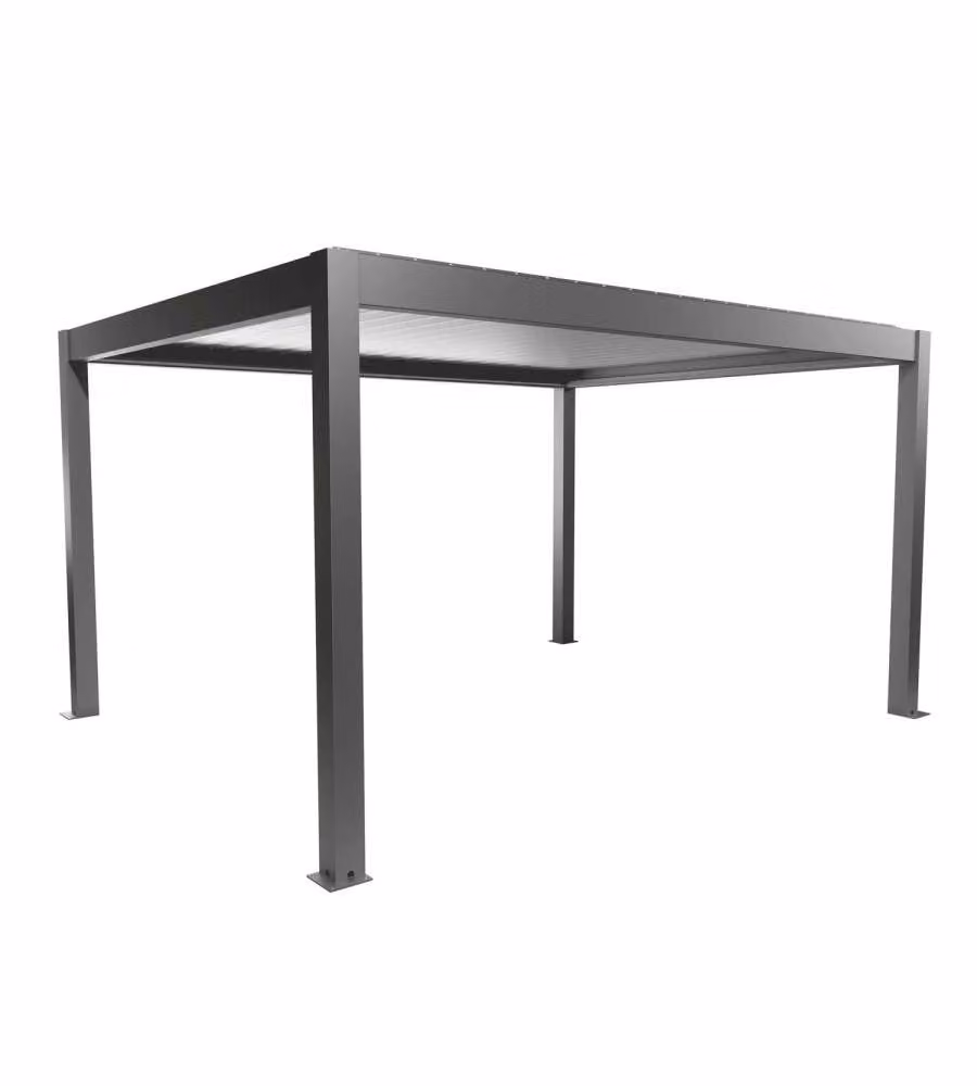 Biohort Pergola in Metallo 4,5x3,5m Grigio Quarzo/Argento Moderna