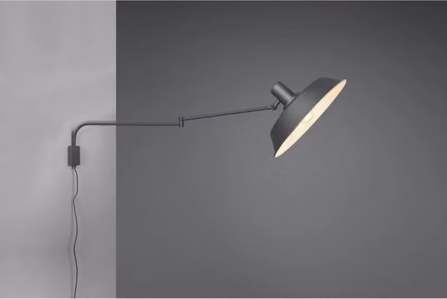 Applique Bolder Trio Leuchten nera orientabile in metallo con attacco E27, L 35 cm – 1