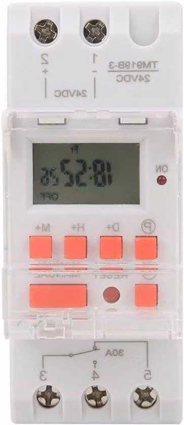 Modulo relè 24 V 30 A Wekelicher con timer digitale LCD e montaggio su guida DIN