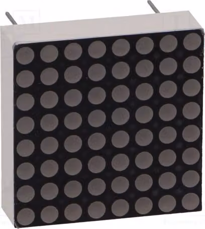 1x Display: Matrice LED anodizzata 8x8, giallo-verde, 2÷4 mcd, 20x20 mm, modello KWM-20881AGB