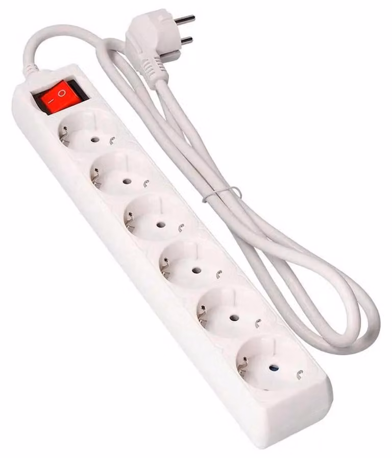 Blocco 6 Prises 2p+t 16a +inter Blanc - Zenitech