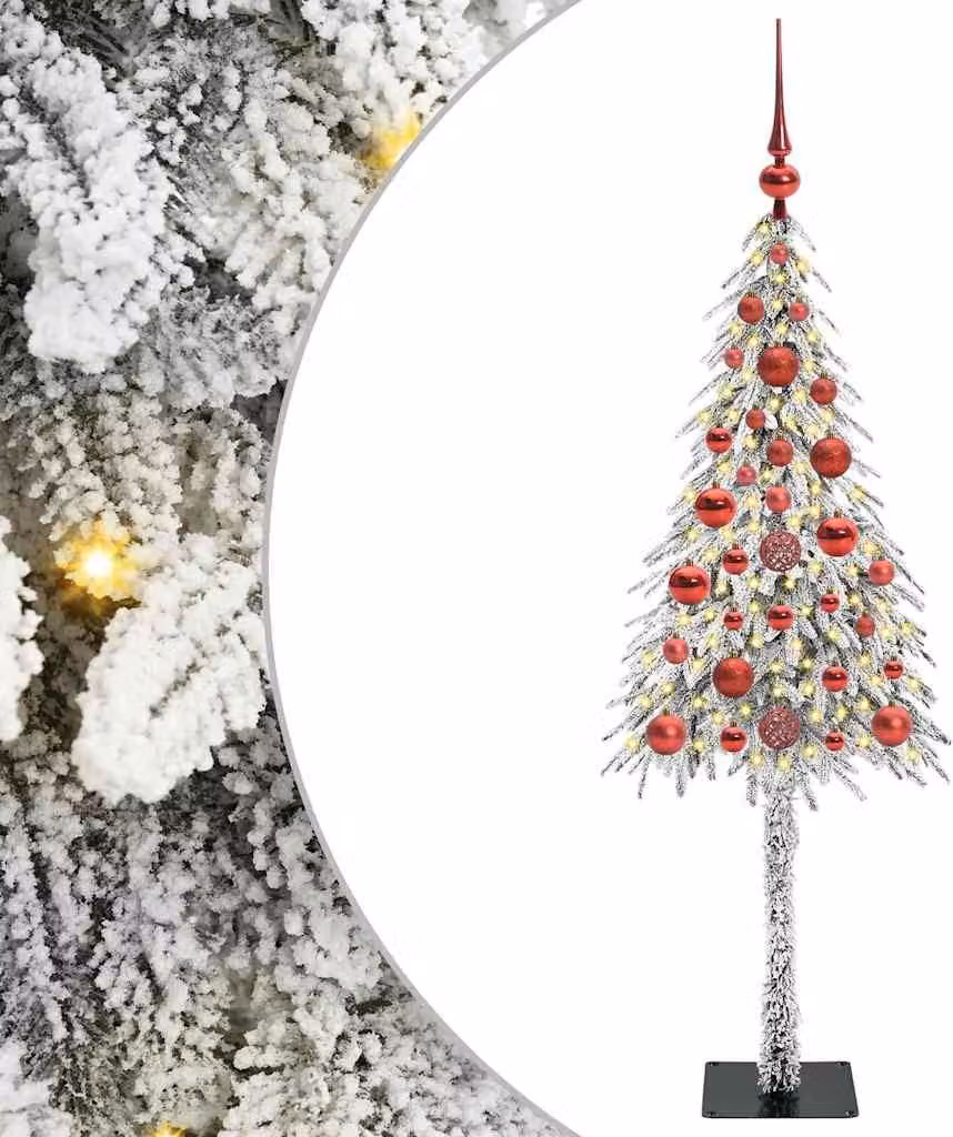 Albero di Natale con 150 LED bianchi da 120 cm in PE e acciaio