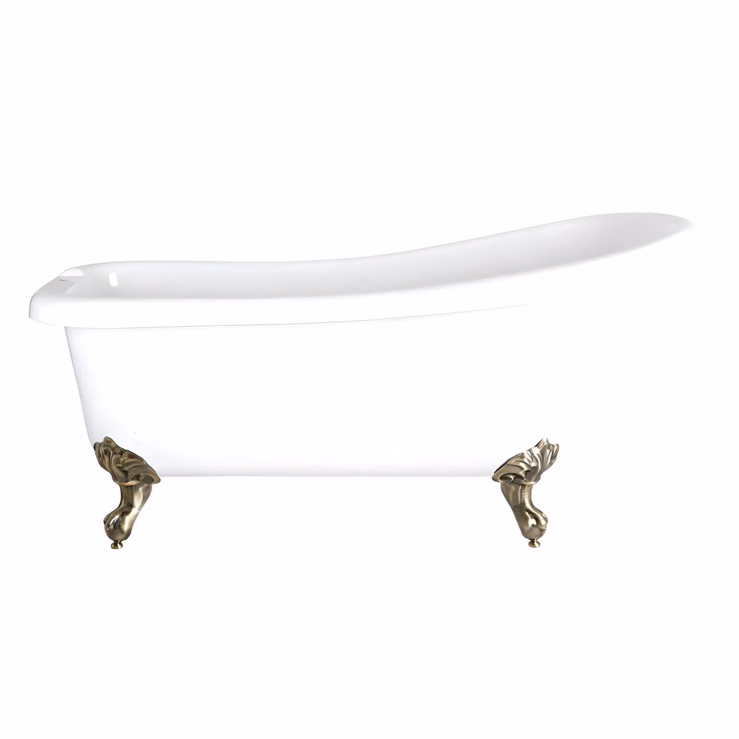 Vasca da Bagno Centro Stanza in Acrilico con Schienale Alto 1690 x 740mm con Piedini in Oro Spazzolato - Legend