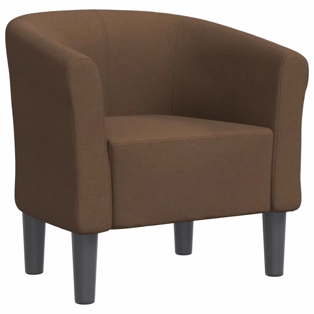 Divano Sedia-Poltrona Cabriolet Marrone in Tessuto con Braccioli e Struttura in Legno e Plastica – 2