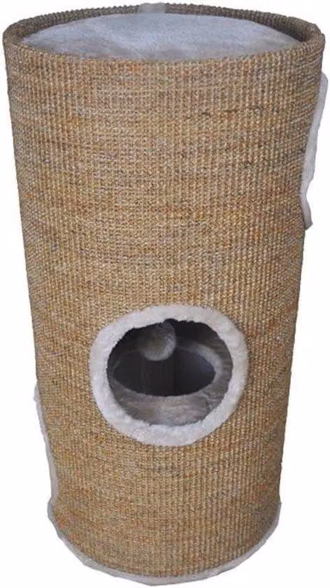Torre graffi per gatti a 2 livelli con 3 ingressi, 36x70 cm