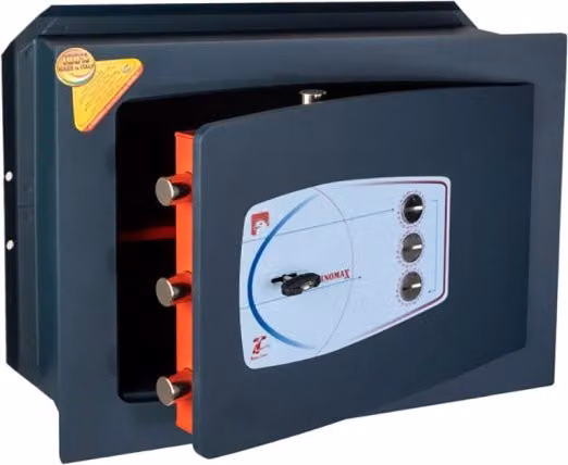 Cassaforte a muro Technomax GD/5 in acciaio con apertura a chiave e combinazione, spessore porta 10 mm