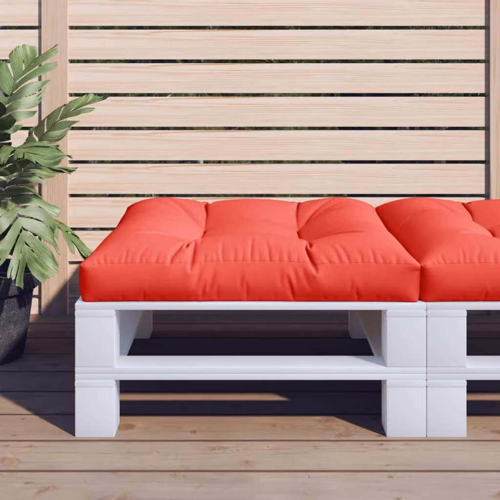 Cuscino per Pallet vidaXL Rosso in Poliestere, L 70 cm x P 70 cm x H 12 cm