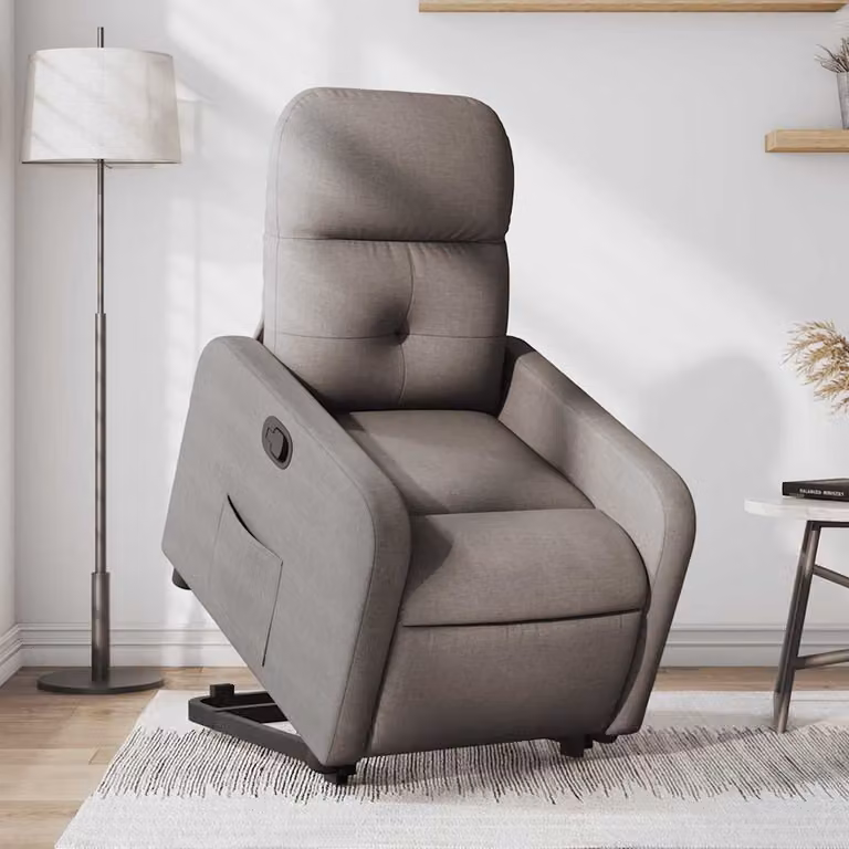 vidaXL Poltrona Alzapersona Reclinabile con Assistenza Elettrica in Tessuto Beige o Grigio