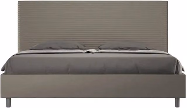 Letto matrimoniale king size Focus Ityhome con rete imbottita in similpelle color beige L: 230 cm, P: 215 cm, H: 122 cm