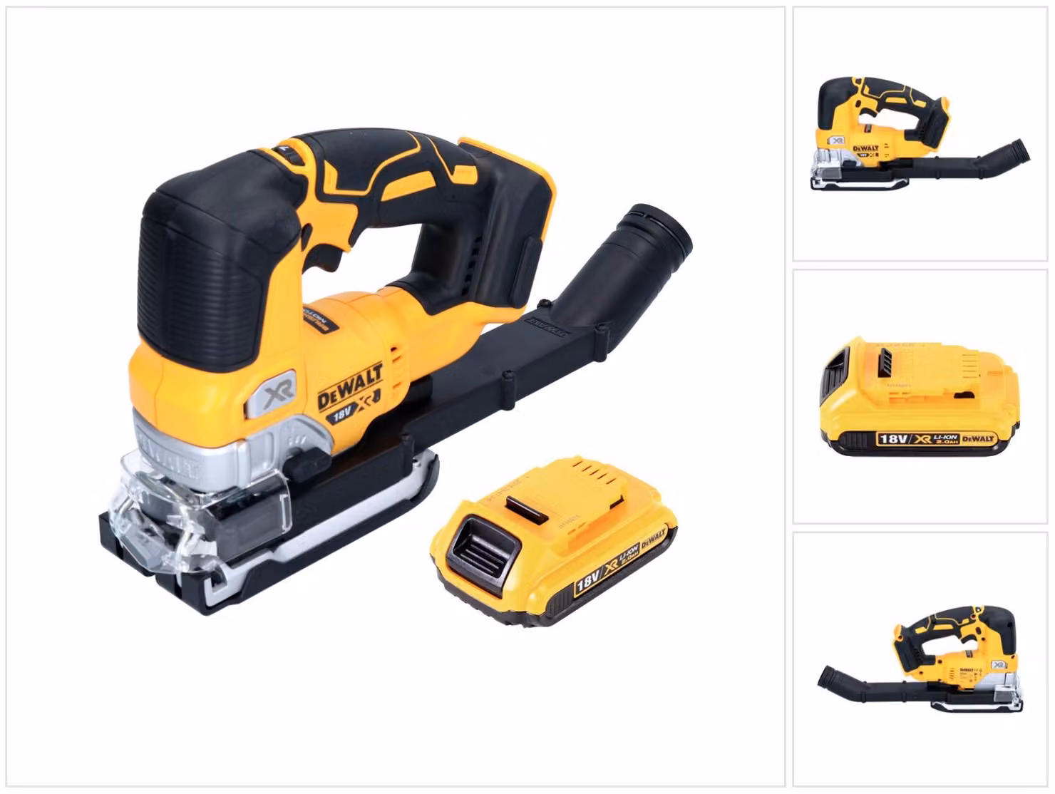 Seghetto alternativo a pendolo a batteria DeWalt DCS 334 N 18 V brushless + 1x batteria ricaricabile 2,0 Ah - senza caricabatterie