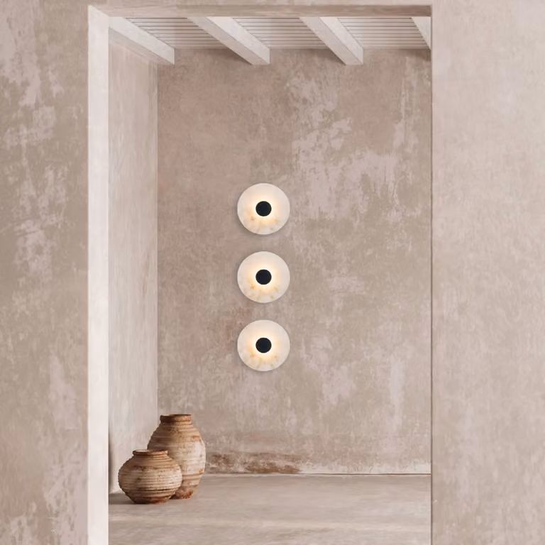 Zambelis Applique da parete 2551, Bianco / Opale, Soggiorno / Sala da pranzo, Pietra, Applique