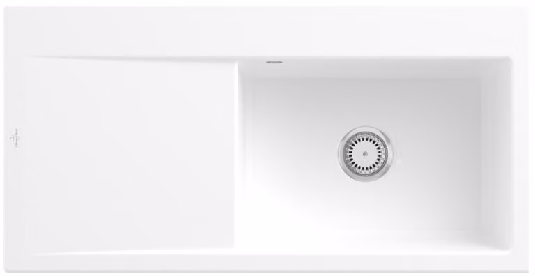 Lavello da cucina rettangolare Villeroy&Boch, lavello da cucina Subway Style 60 Stone White 100x51cm, larghezza base 60 cm