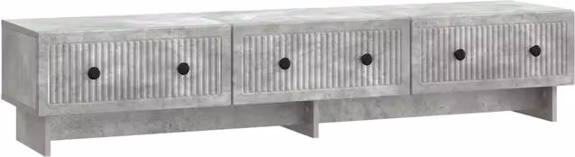 Mobile TV con cassetto in stile industrial, credenza per soggiorno in legno e metallo, Grigio Cemento, L: 147 cm, P: 34,5 cm, H: 30 cm