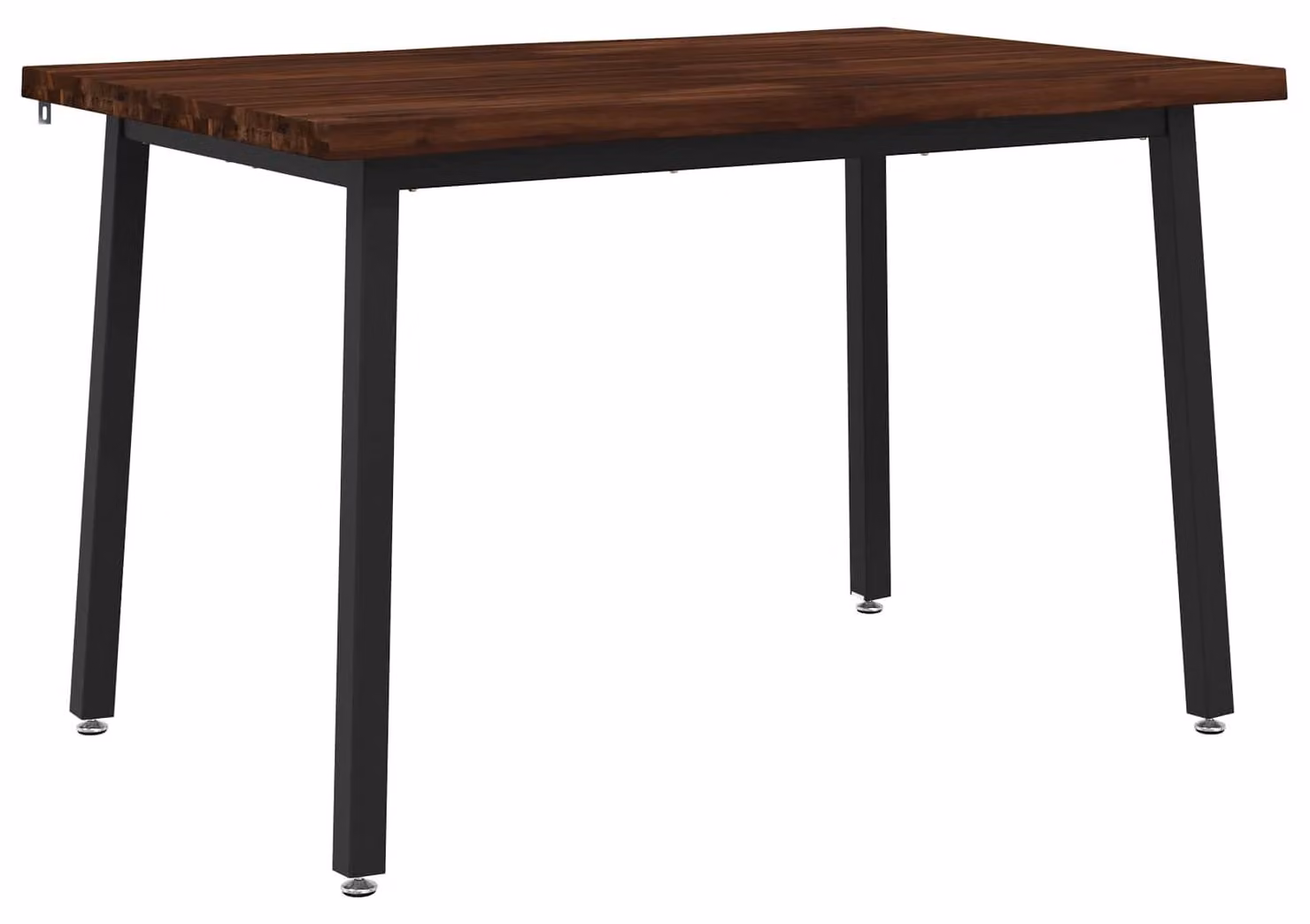 110 x 55 x 75 cm. Realizzato in legno massello di acacia, colore marrone scuro e nero