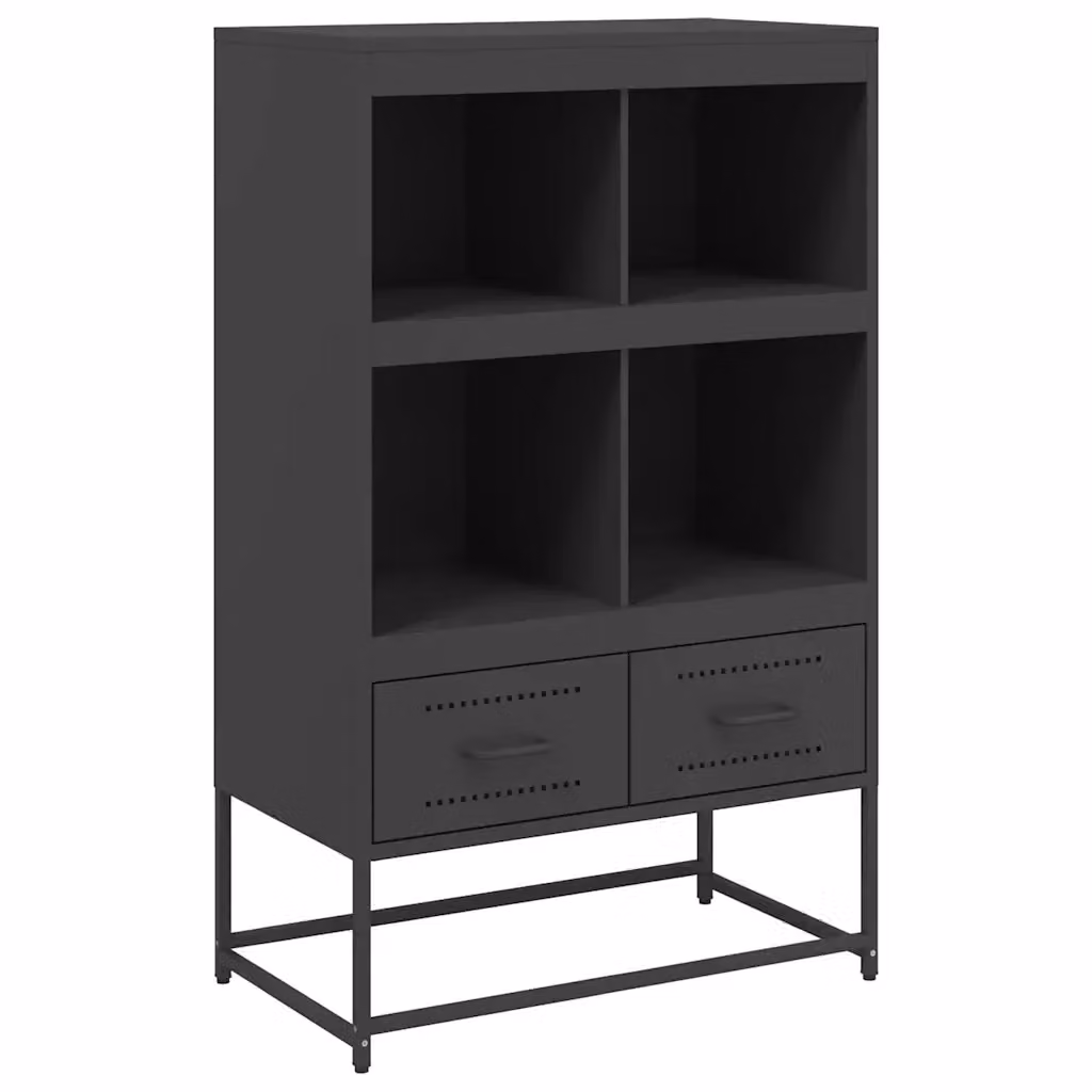 Credenza Buffet Armadio da Cucina e Soggiorno Design Mania in Metallo Nero Opaco L: 68 cm, P: 39 cm, H: 111,5 cm – 2