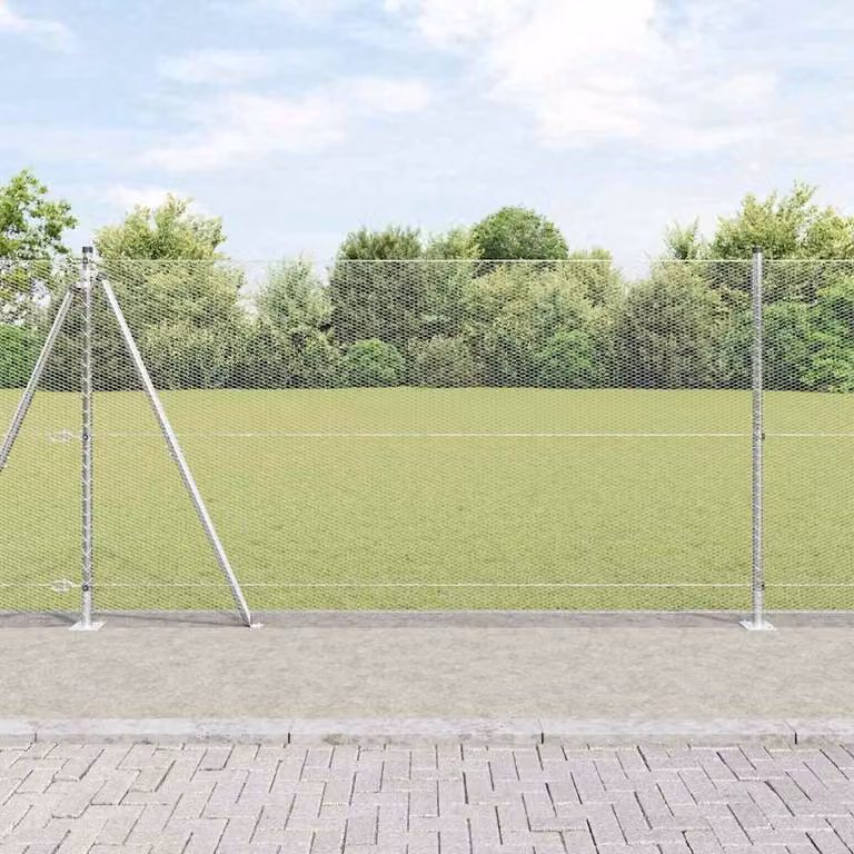 Maison Exclusive - Palo della recinzione Argento 50 x 1,2 m (rete da 13 mm)