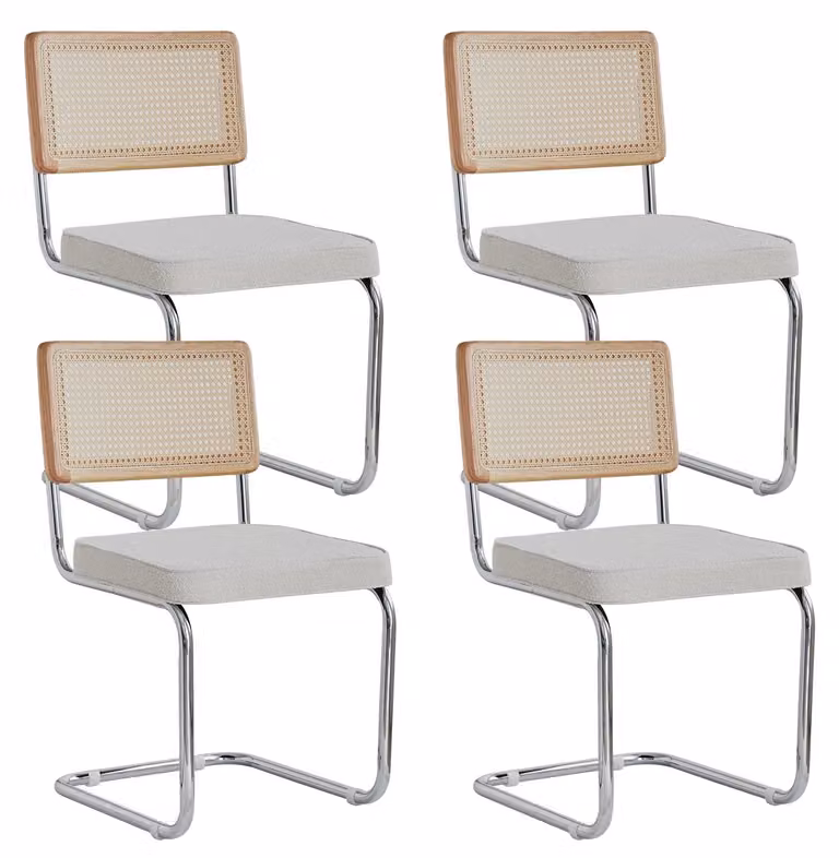 Sedie da pranzo - Set da 4 - Design a schienale alto e girevole - Tessuto velluto a coste - Struttura in metallo - Stile moderno e minimalista - Da montare