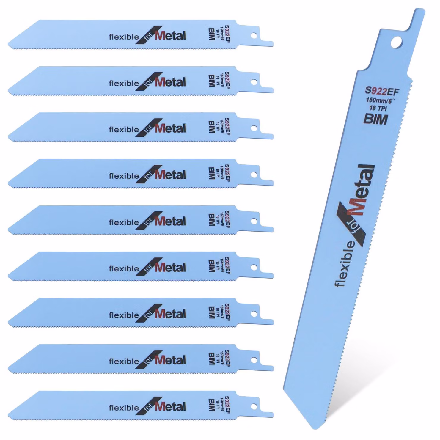 10 lame per seghetto alternativo, adatte per il taglio del metallo, lunghezza 150 mm