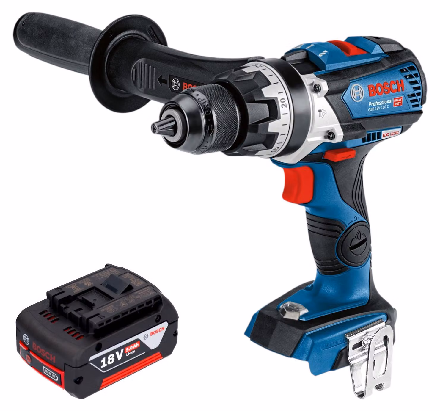 Avvitatore a percussione a batteria Bosch GSB 18V-110 C Professional 18 V 110 Nm Brushless + 1x batteria da 5,0 Ah - senza caricabatterie