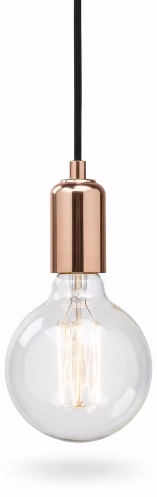 Lampada a sospensione da soffitto, 2 metri, attacco E27, modello OSW-2, finitura rosa oro