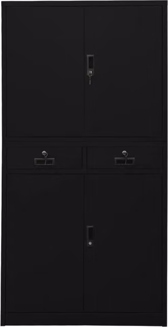 Armadio per Ufficio Nero 90x40x180 cm in Acciaio 336419