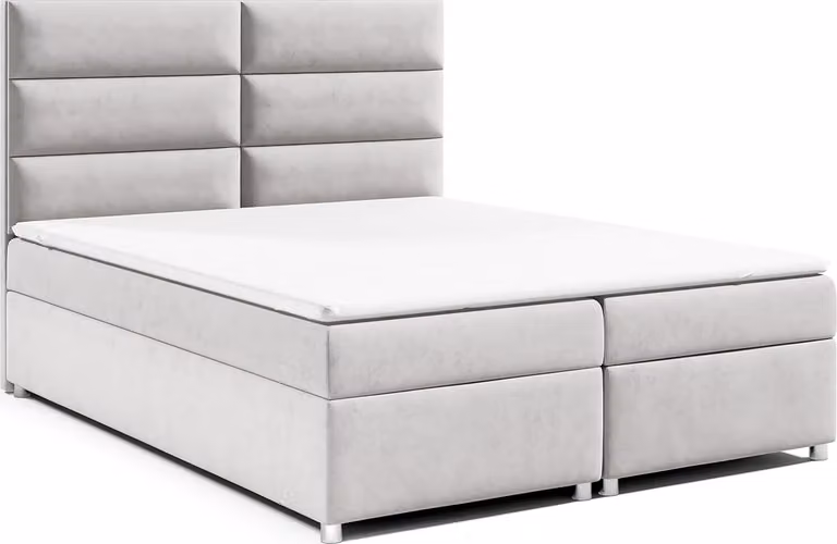 Best for Home Letto boxspring con contenitore Trinity K-4 Materasso a molle Bonell incl. topper, con consegna 180x200-argento