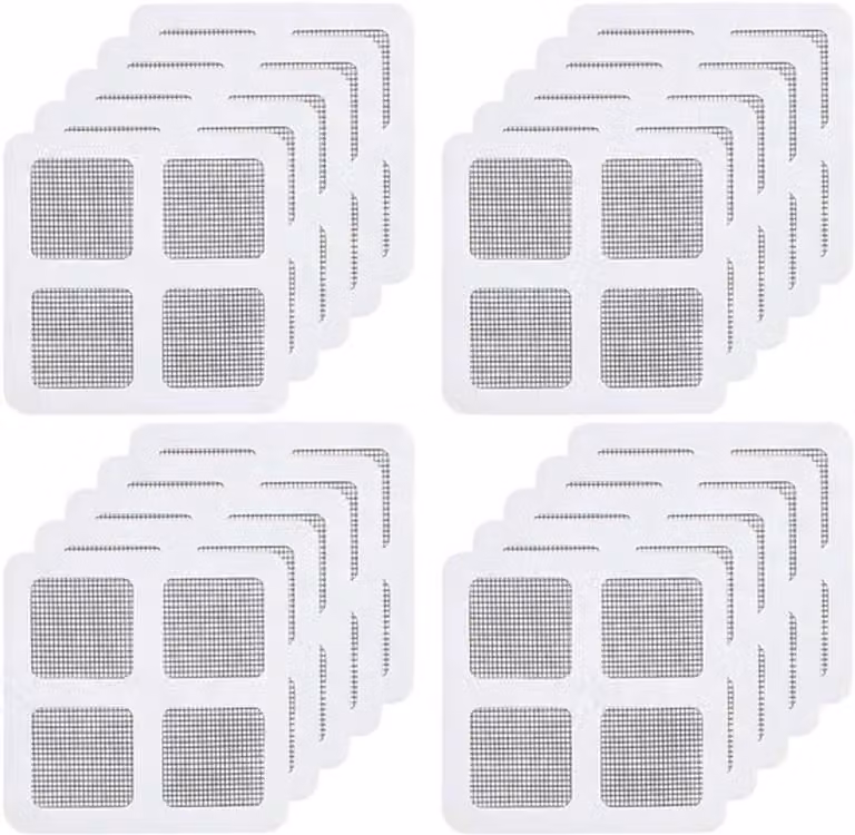 Griglie monouso per doccia e scarico, 20 pezzi, autoadesive, 10 x 10 cm, in fibra di vetro, che prevengono intasamenti e accumuli di sporco in bagno e in cucina