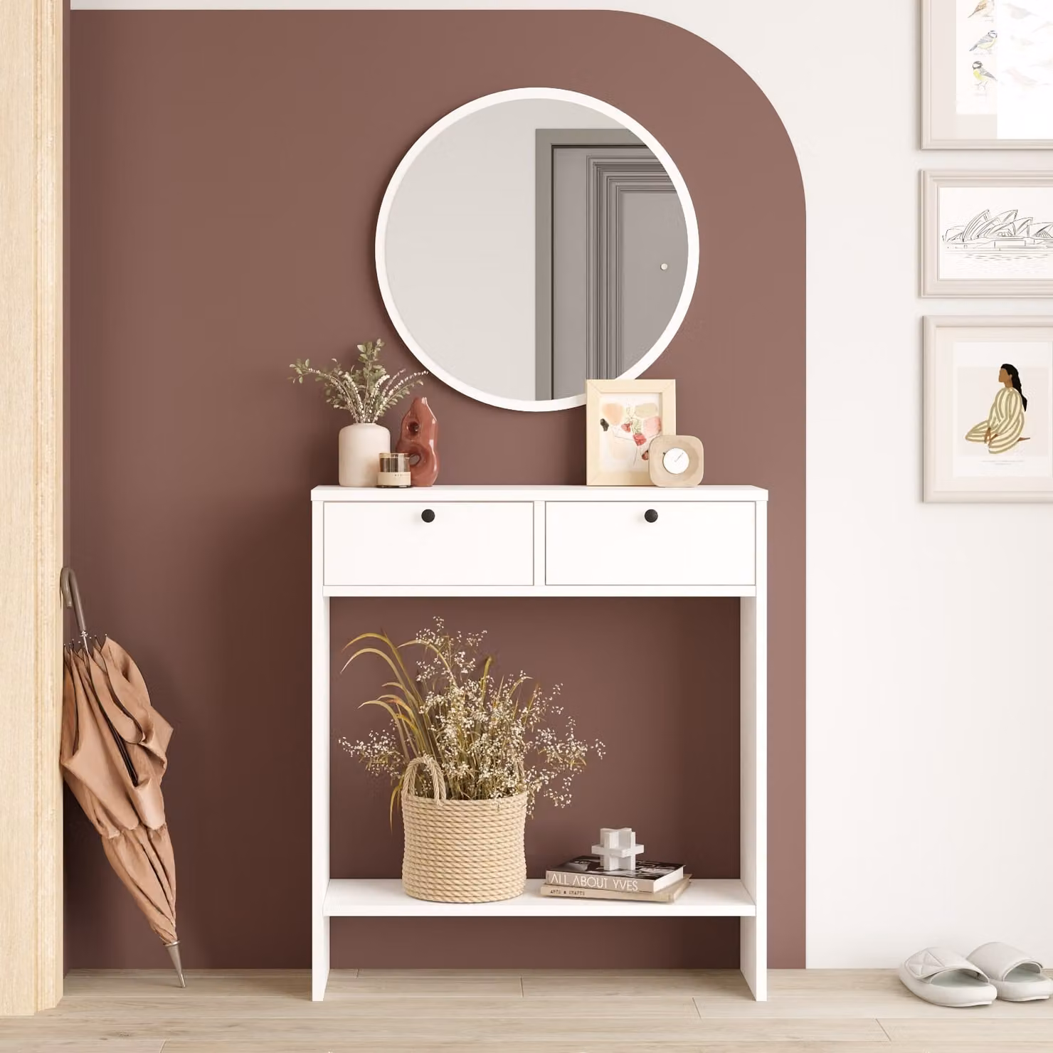 Skye Decor, Lr1-W, Credenza, Bianco, 100% PANNELLI DI PARTICELLE RIVESTITI IN MELAMMINA, 80,4 x 24,2 x 90 cm