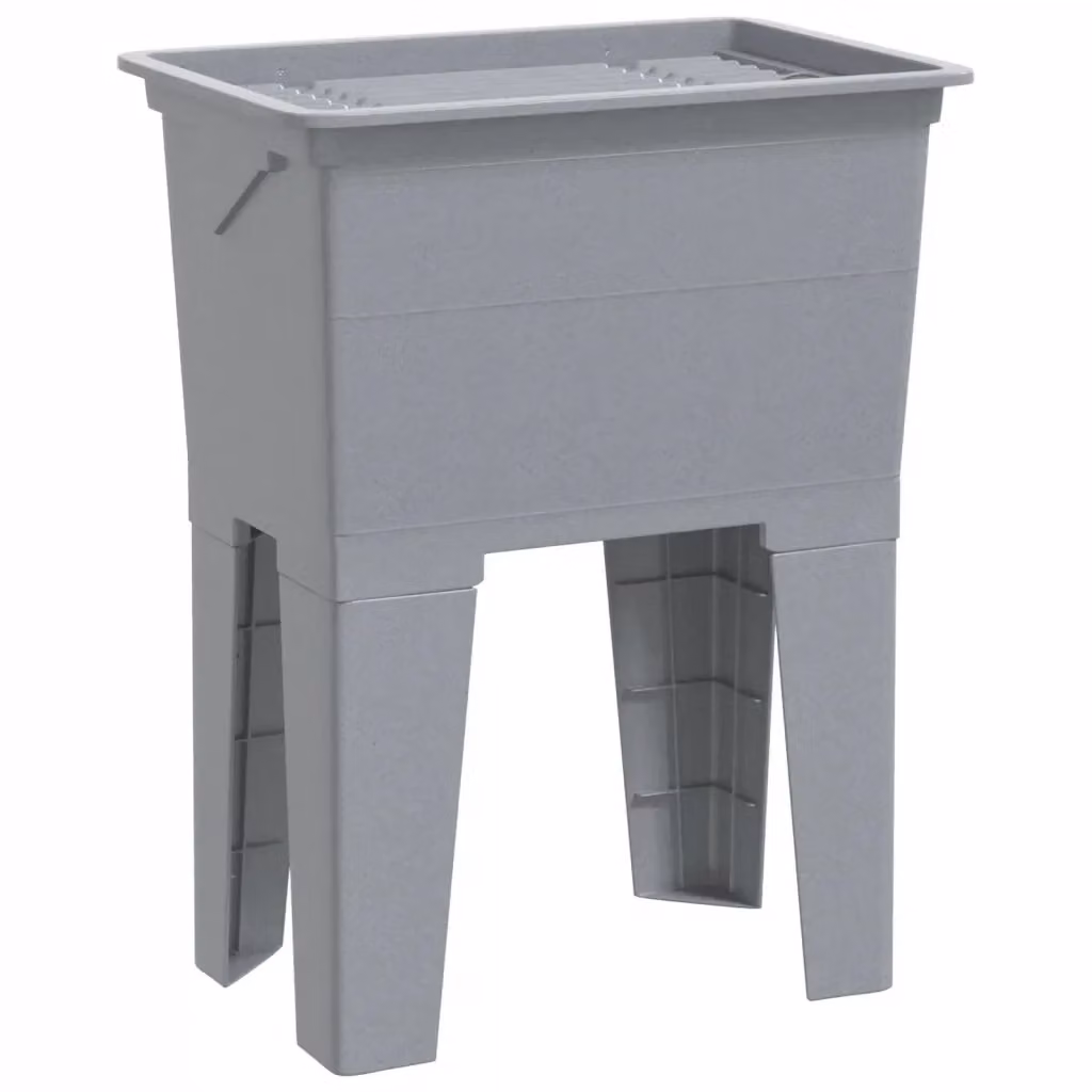 Vasca per lavanderia vidaXL in resina grigia L/P/H: 59 x 41 x 75 cm – 2