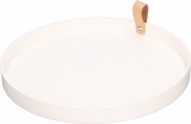 Contenitore per gioielli bianco, rotondo ed elegante, realizzato in ABS e (PU), resistente all'acqua, ideale per gioielli e profumi: una soluzione versatile per l'organizzazione del tuo tavolino da trucco