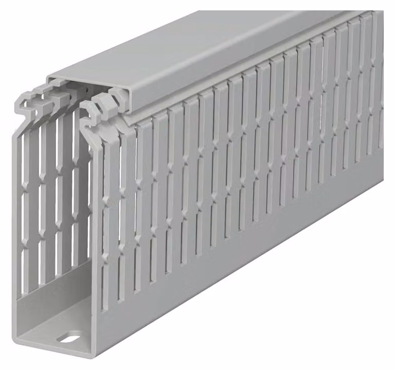 Canale per impianti elettrici da 2 metri RAL 7030 - Sistema a scanalature 100x37,5 mm LKV N 10037