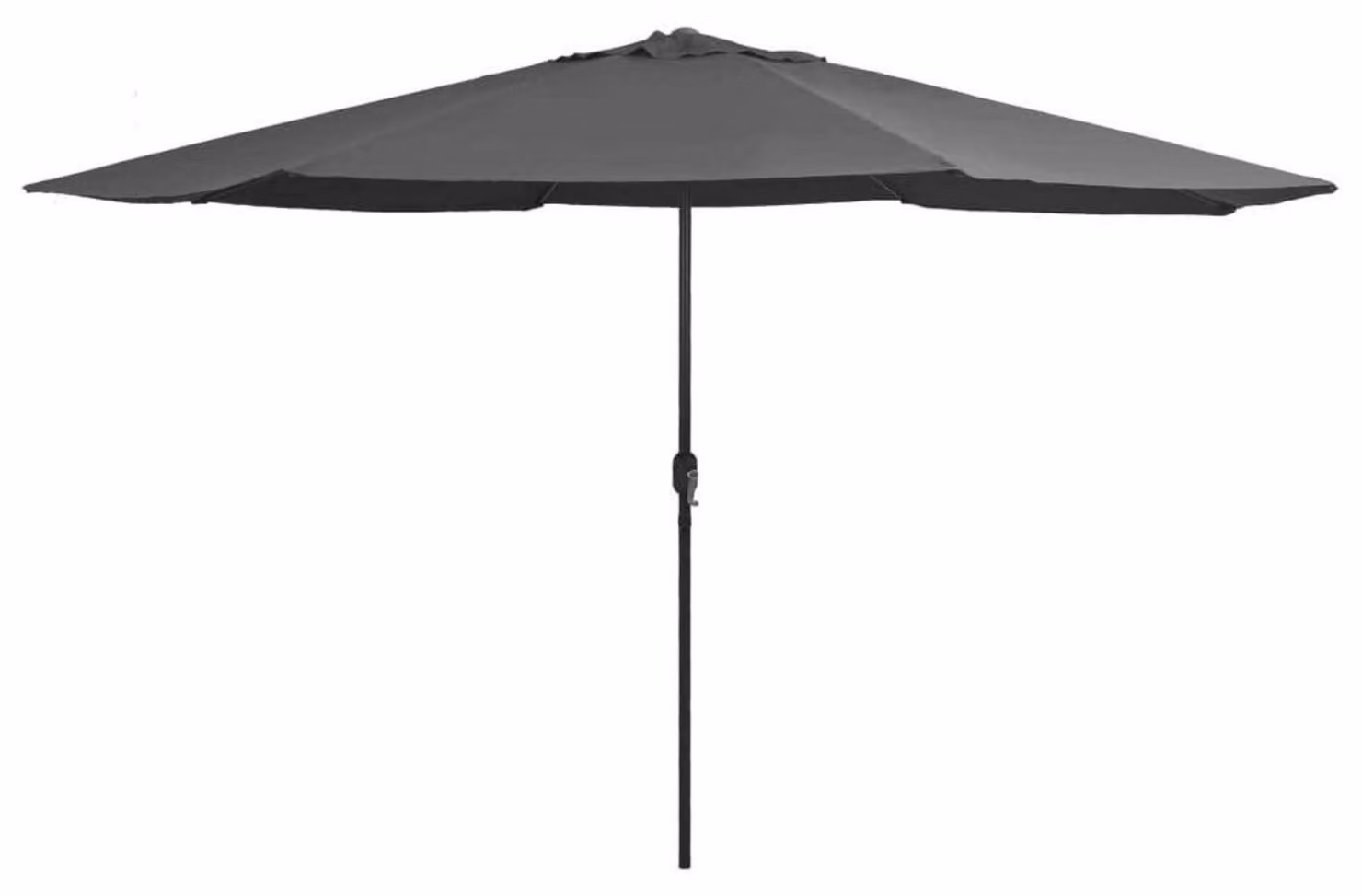 Ombrellone da giardino da 390 cm con manovella, protezione UV, ideale per terrazza, con palo in metallo, colore antracite