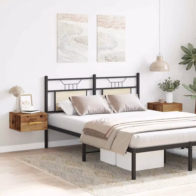 Set di 2 Armadi da Notte vidaXL in Legno MDF Rustico Marrone L/P/H: 35 x 35 x 20 cm