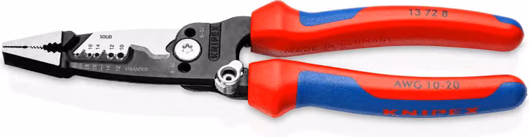 KNIPEX 13 72 8 Pinza per elettricisti multifunzione Modello americano con manici multicomponente neri atramentati 200 mm