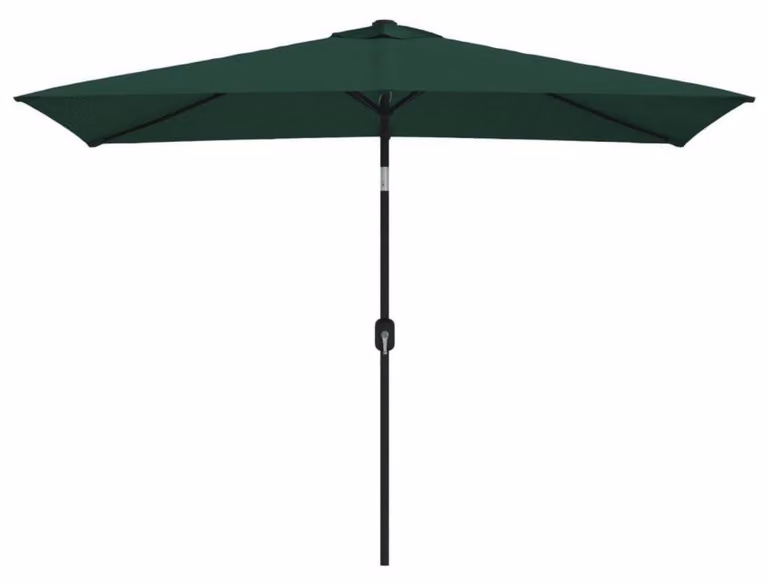 Ombrellone rettangolare, 300x200 cm, verde, in poliestere, per giardino