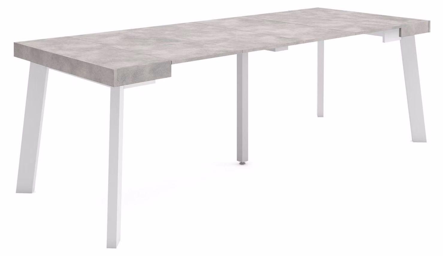 Tavolino consolle estendibile, 220 cm, effetto cemento, per 10 persone