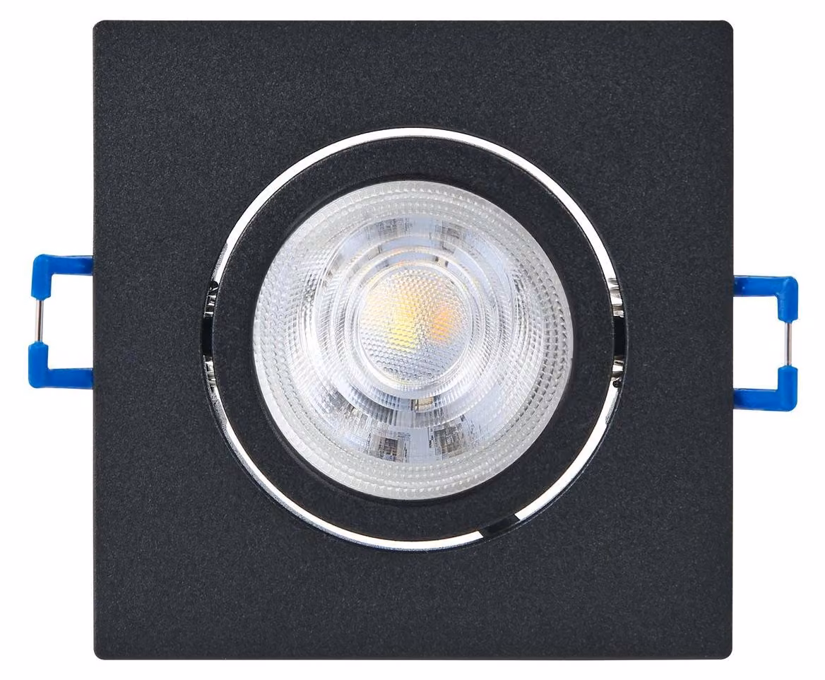 EGLO Set di 3 faretti da incasso Saliceto, con dimmer, faretti a soffitto quadrati in alluminio nero, luce bianco caldo, 8,8 x 8,8 cm