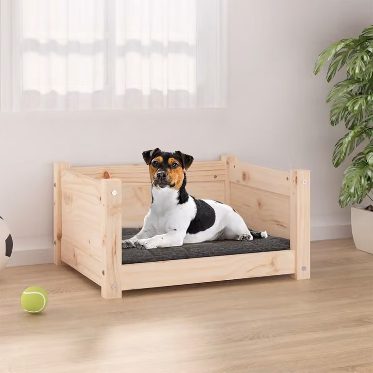 The Living Store Lettino per cani 55,5x45,5x28 cm Legno massiccio di pino