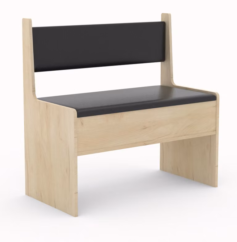 Panca angolare in legno per tavolo da pranzo | Panca con petto per sala da pranzo e cucina | Esal Dimensions H. 80 x W. 80 x D. 42 cm