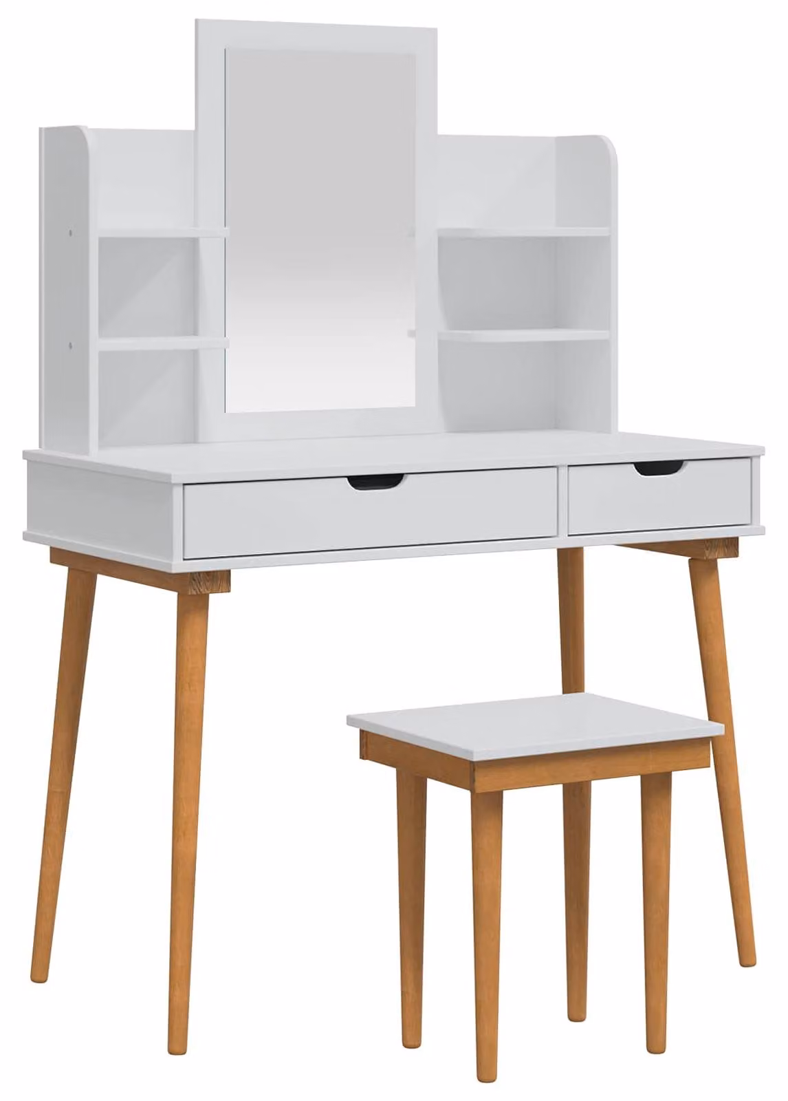 Set da toilette FAUSKE, 5 pezzi, bianco, 100 x 50 x 143 cm