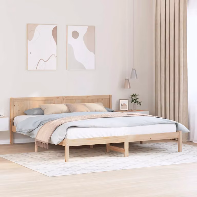 Struttura del letto vidaXL in legno massello di pino marrone 200 x 200 cm