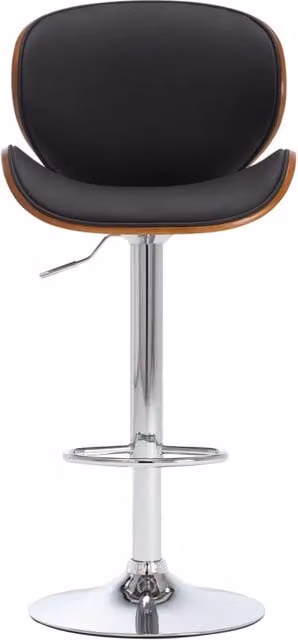 Sgabello da bar moderno vidaXL in similpelle nero con struttura in legno e metallo