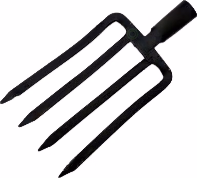 Forcella per vanghe, forchetta per zappare, forchetta, forca da giardino con 4 denti, dimensioni 22x50 cm, senza manico