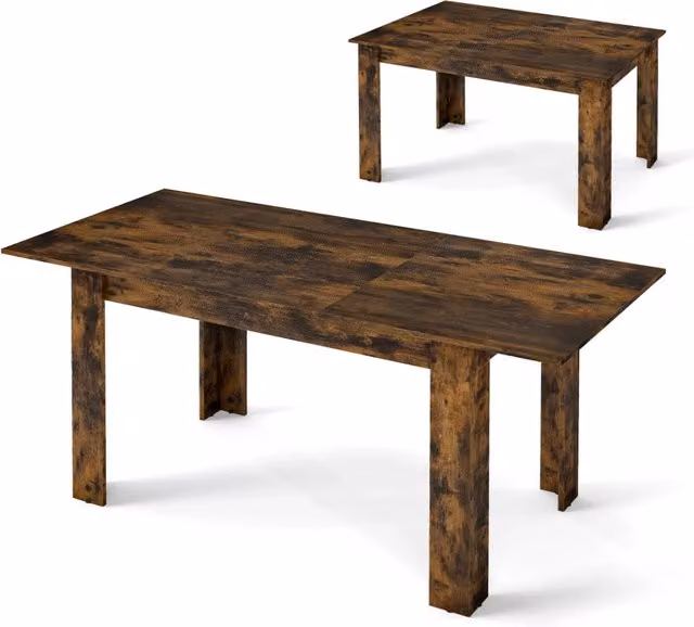 Tavolo da pranzo allungabile marrone, tavolo da cucina regolabile 120-158 cm, robusto e moderno per sala da pranzo e soggiorno