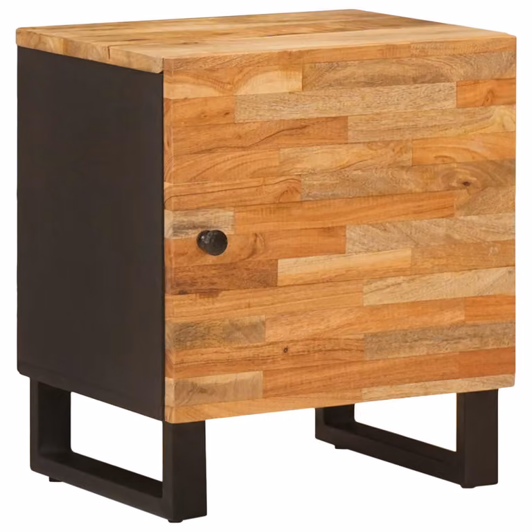 Armadio da notte moderno vidaXL in legno di mango marrone L 40 cm, P 33 cm, H 46 cm