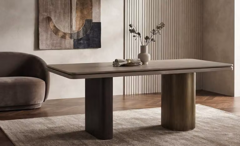 Esstisch Beige Braun Rechteckig Modern Hochwertig Zeitlos