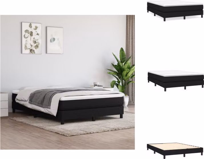 vidaXL Letto a molle insacchettate nero 140x200 cm in tessuto - Letti e strutture letto