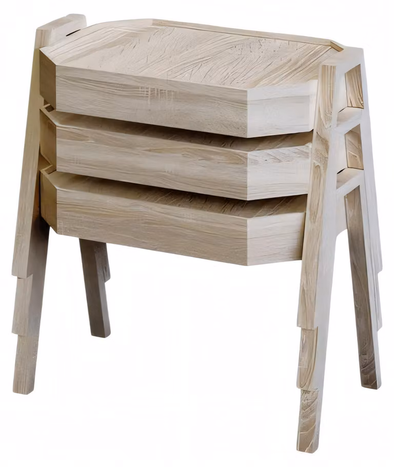 Elegantes Beiges Holz Couchtisch-Set Modern Wohnzimmermöbel