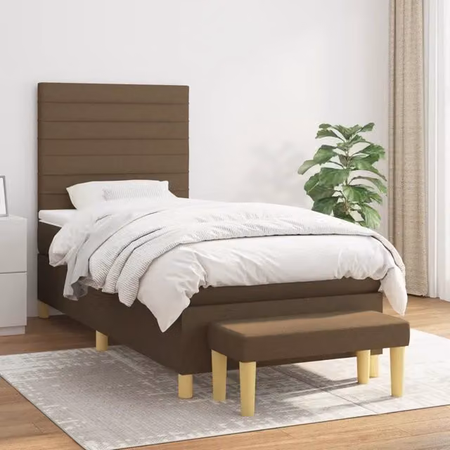 Letto Ibrido con Giroletto a Molle e Materasso vidaXL, Marrone e Bianco, L 80 x P 200 cm