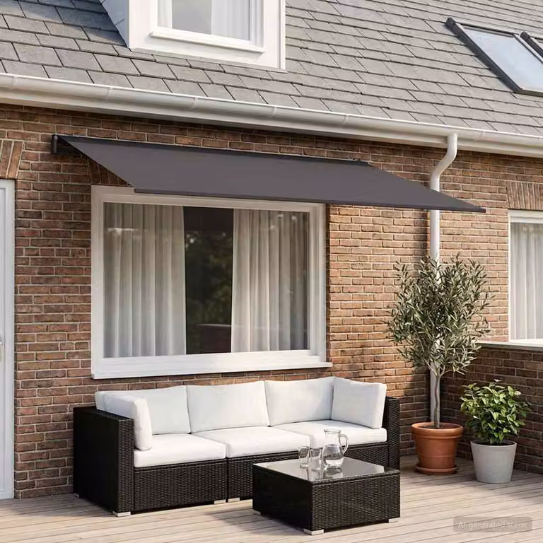 Telo di ricambio per tenda da sole vidaXL in poliestere, colore Antracite, L 450 cm x P 300 cm